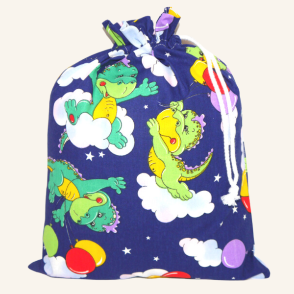 Wäschebeutel "Dinos" mit Namen bestickt -personalisiert-